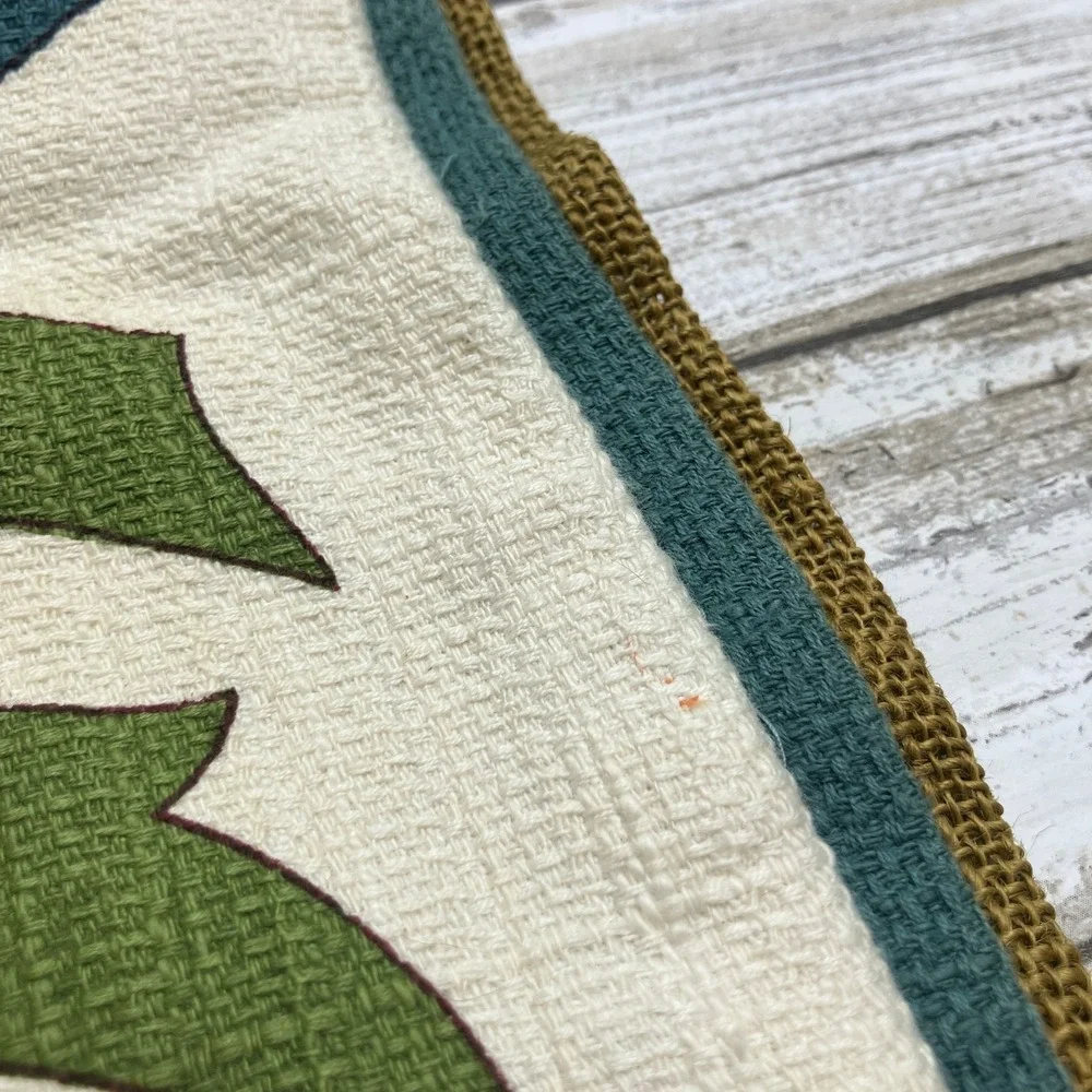 Pier 1 Throw Pillow Cover Sham Cotton‎ Bohemian Green Cream Colorful 19.5
